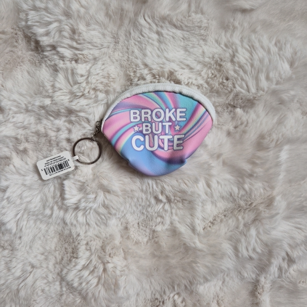 Coin Purse Mini Bag Storage Coins Money Purse Keychain Broke But Cute Pink ✨️💫